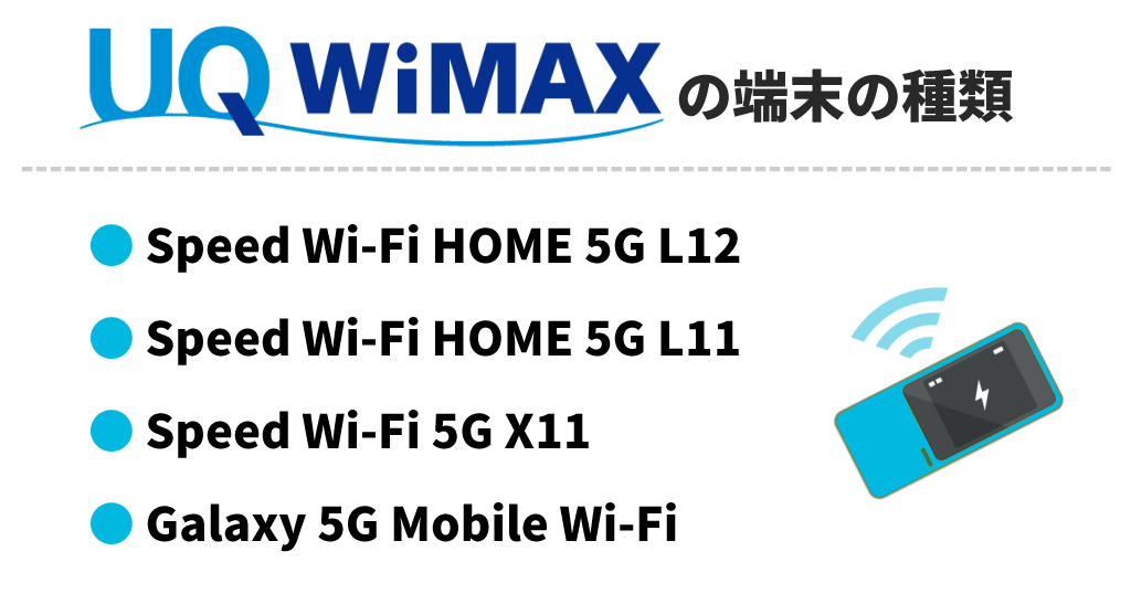 UQ WiMAXの端末の種類
