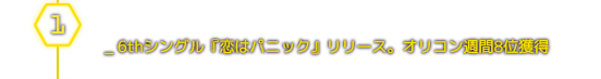 １月＿6thシングル『恋はパニック』リリース。オリコン週間8位獲得